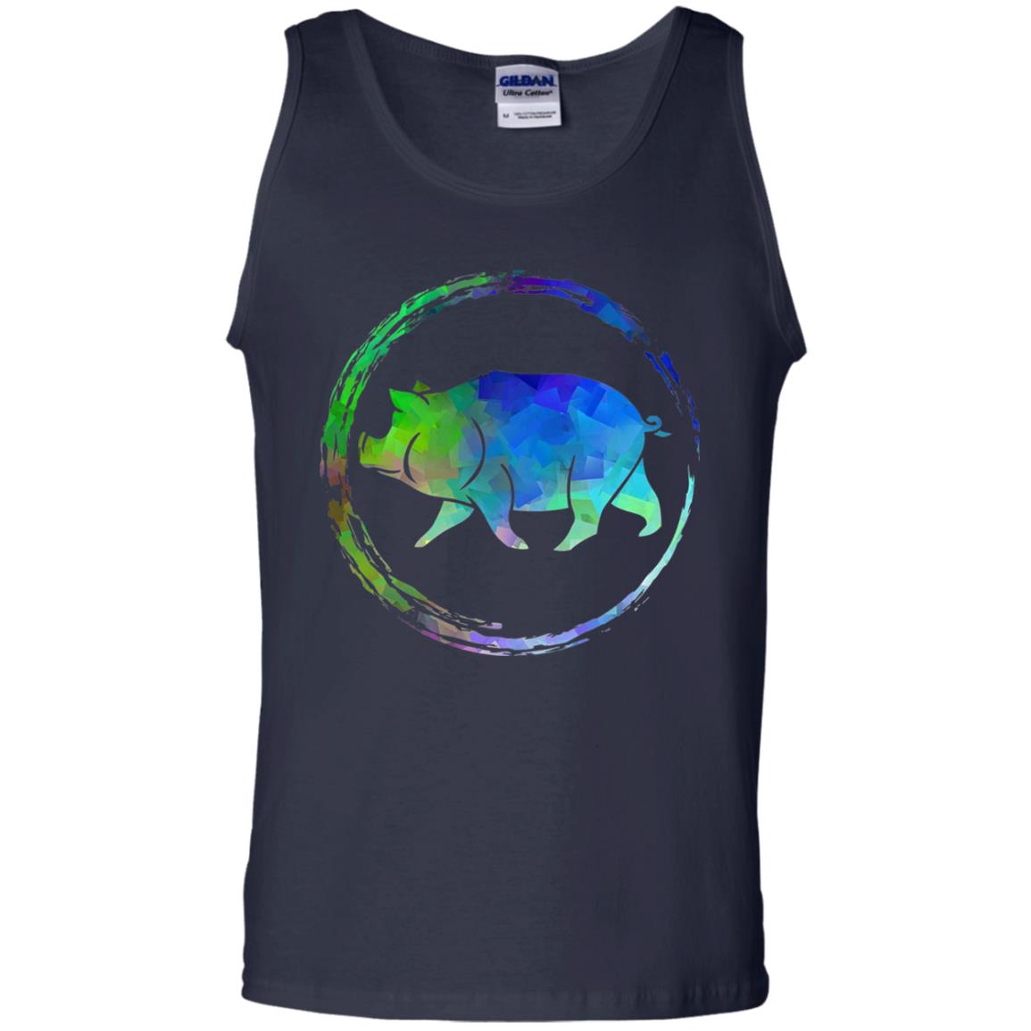 Hog Pig And Boar Lover Colorful Art Shirt Navy