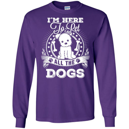 Dog Lover T-shirt I'm Here To Pet All The Dogs Purple
