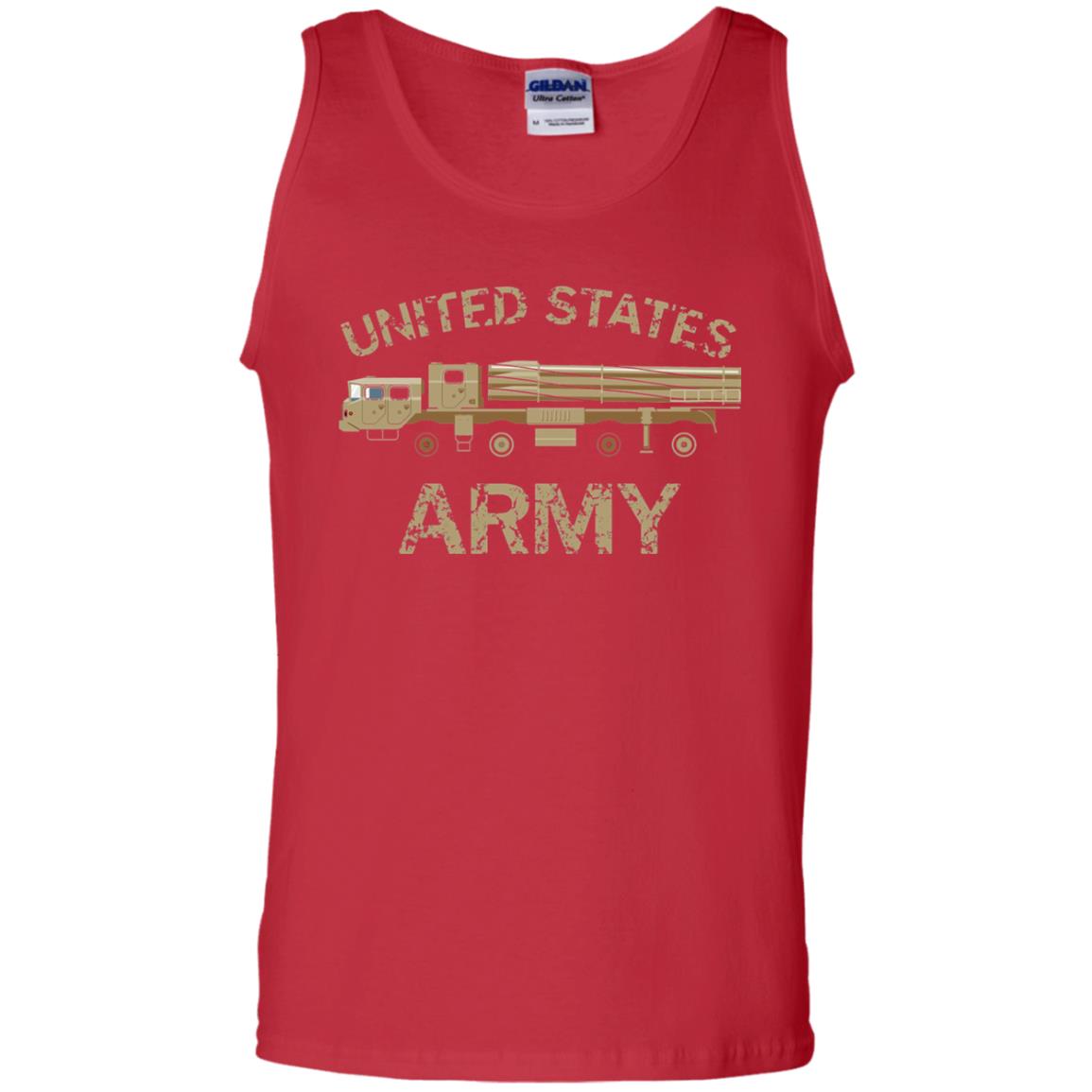 United States Army Missile Truck Vehicle Grunge T-shirt Red