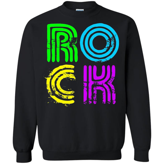 Bright Neon Colours Rock 80_s Retro Theme T-shirt Black