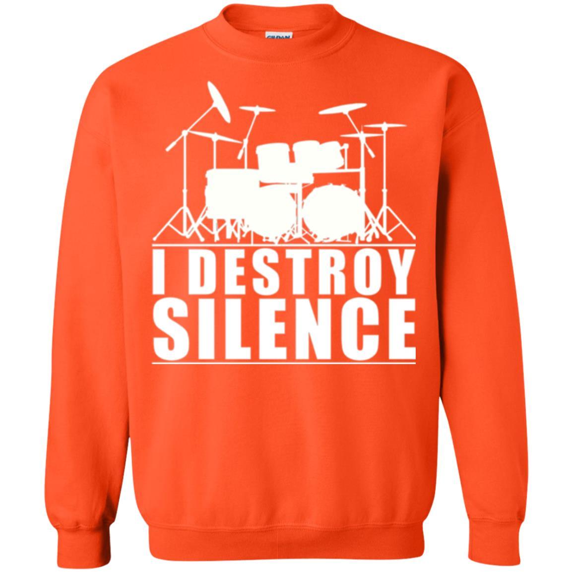 Drummer T-shirt I Destroy Silence Orange
