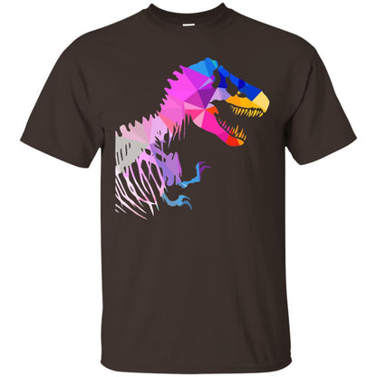 Geometric Abstract Triangular Pattern Dinosaur T-shirt Dark Chocolate