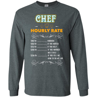 Chef Hourly Rate Cooking Cooker Gift Shirt Dark Heather