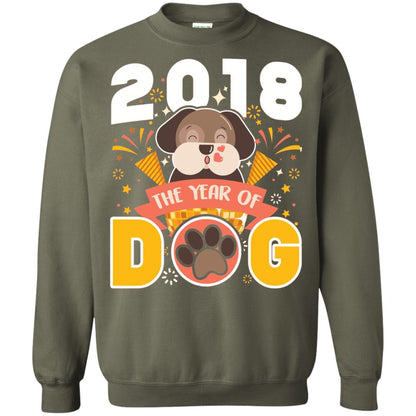 Funny Chinese New Year T-shirt 2018 The Year Of Dog Military Green