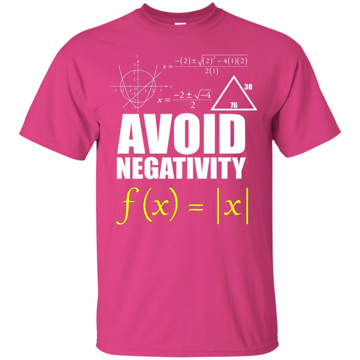 Avoid Negativity Math Teacher T-shirt Heliconia