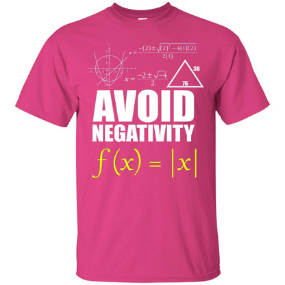 Avoid Negativity Math Teacher T-shirt Heliconia