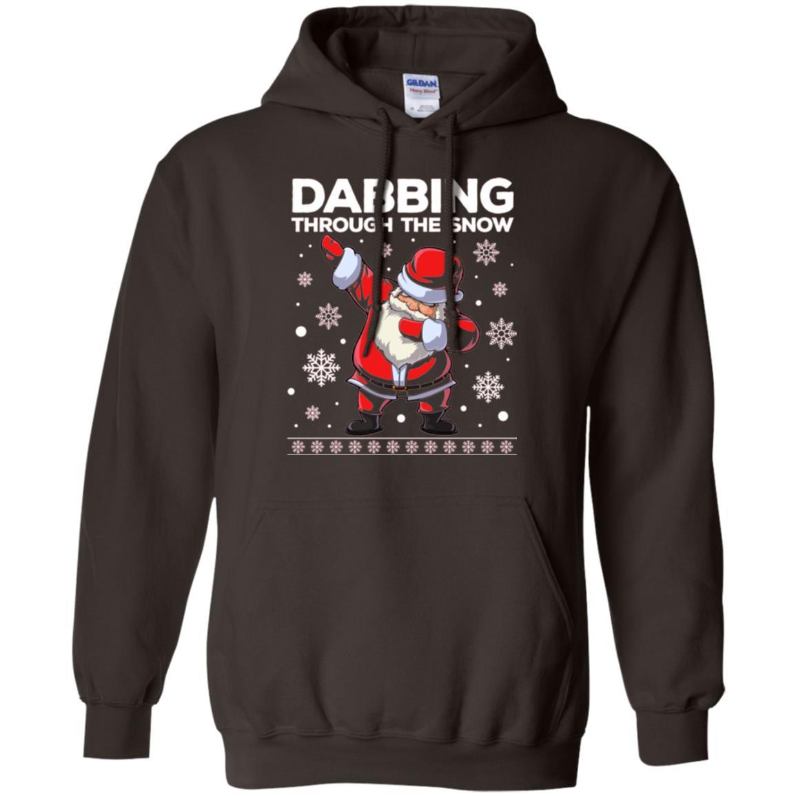Christmas T-shirt Dabbing Through The Snow T-shirt Dark Chocolate