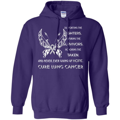 Supporting The Fighters Admiring The Survivors Honoring The Taken And Never Ever Giving Up Hope Cure Lung Cancer Purple