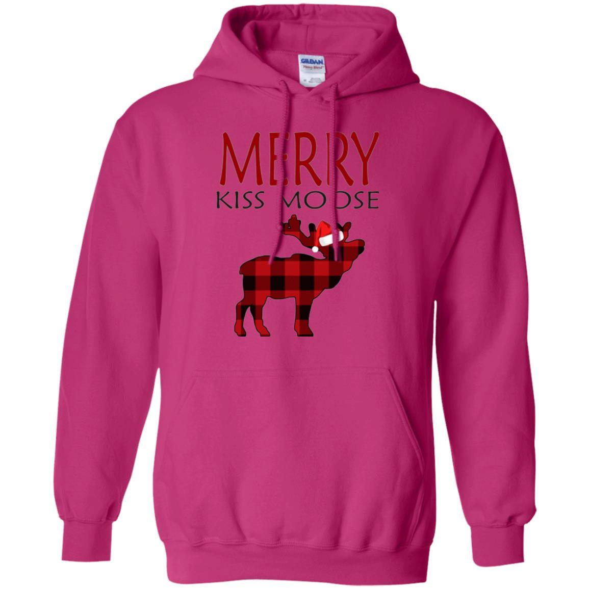 Christmas T-shirt Reindeer Plaid Moose Merry Kiss Moose Heliconia