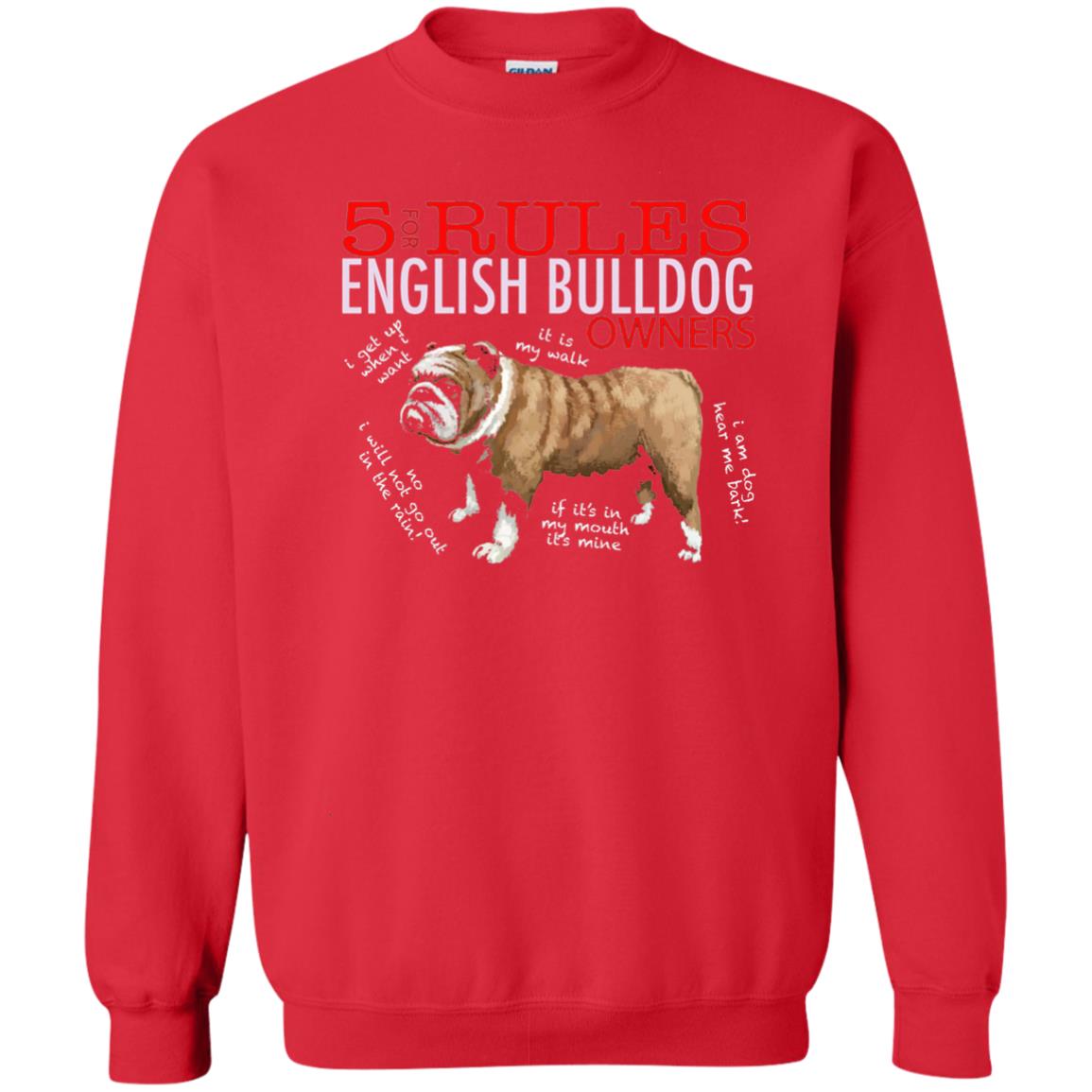 5 Rules For English Bulldog Owners Dog Lover Shirt Red