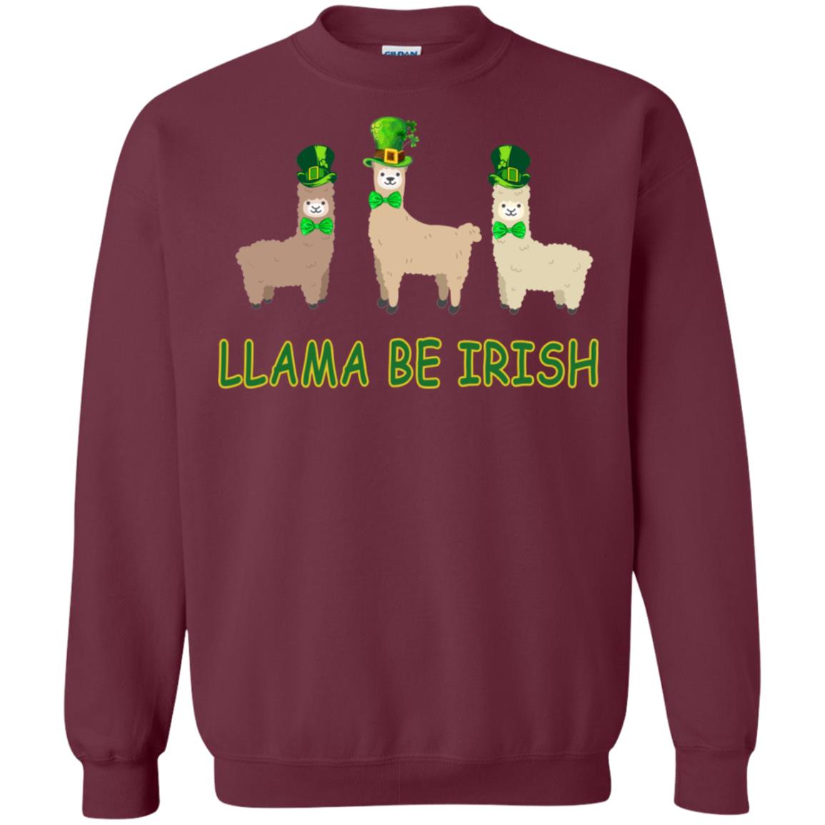 Llama Be Irish Ireland Gift Shirt Maroon