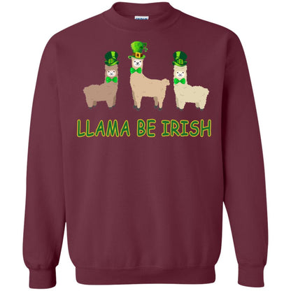 Llama Be Irish Ireland Gift Shirt Maroon