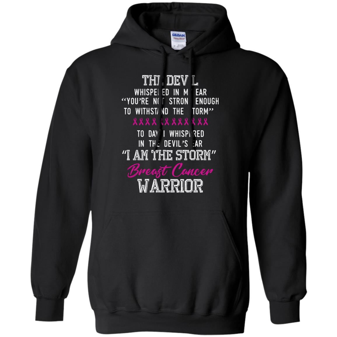 Breast Cancer Warrior T-shirt I Am The Storm Breast Cancer Warrior With Pink Ribbons Black