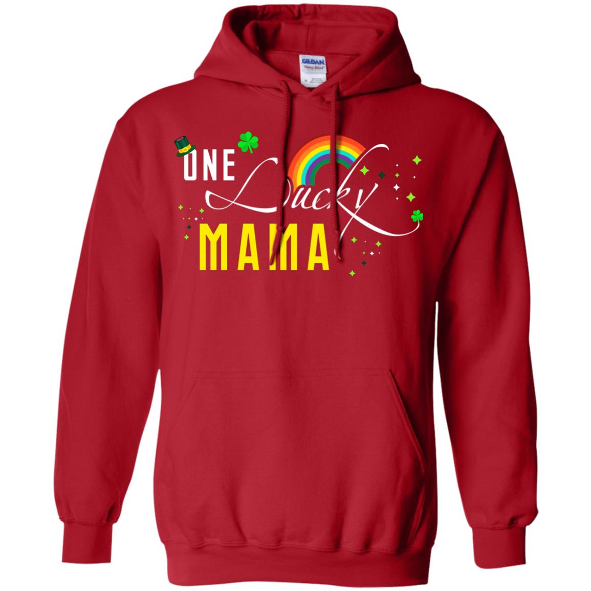 One Lucky Mama St. Patrick_s Day T-shirt Red