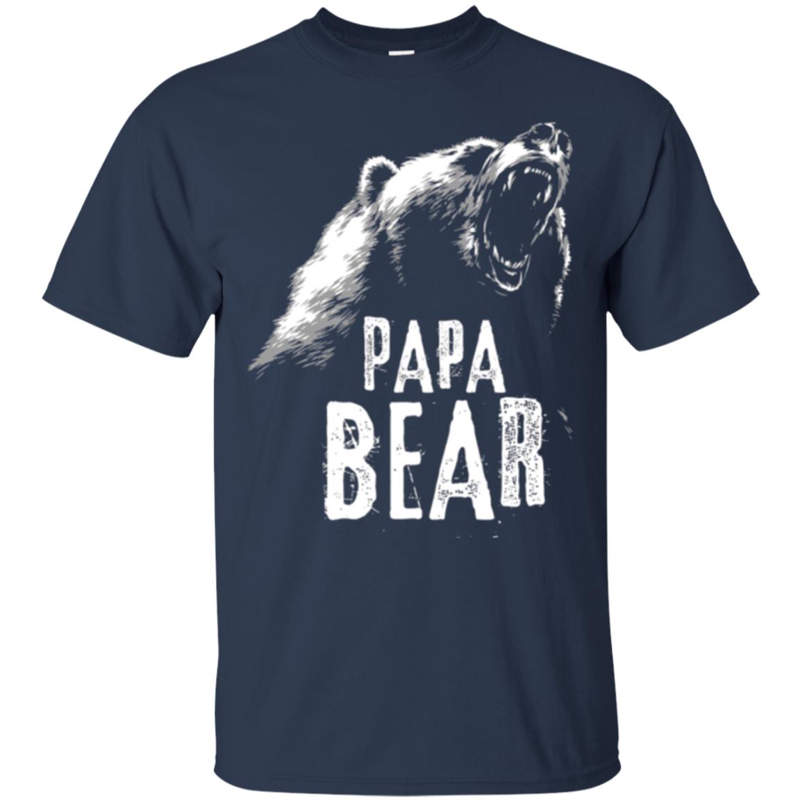 Papa Bear Best Dad For Fathers Day T-shirt Navy