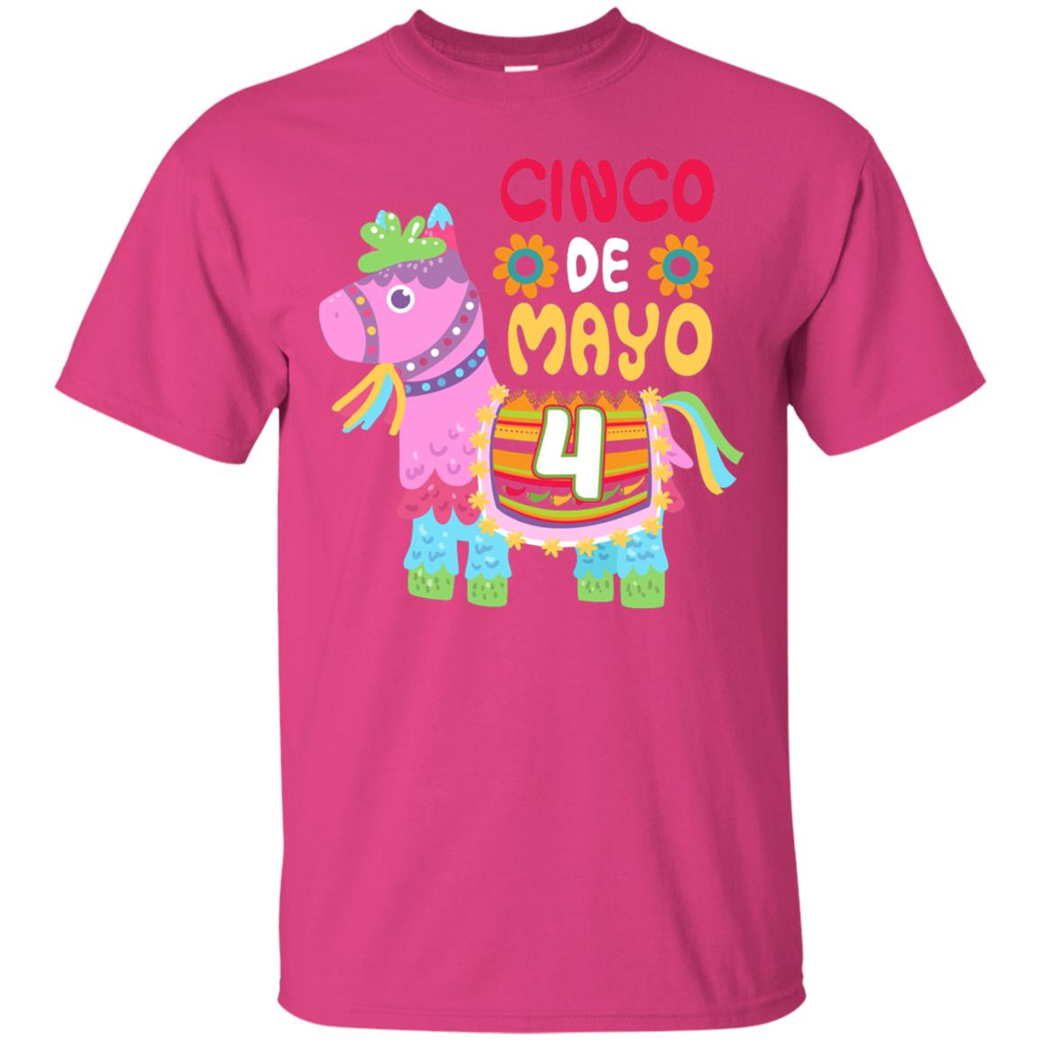 Cinco De Mayo Pinata Jockeys Horse Race 4th Birthday T-shirt Heliconia