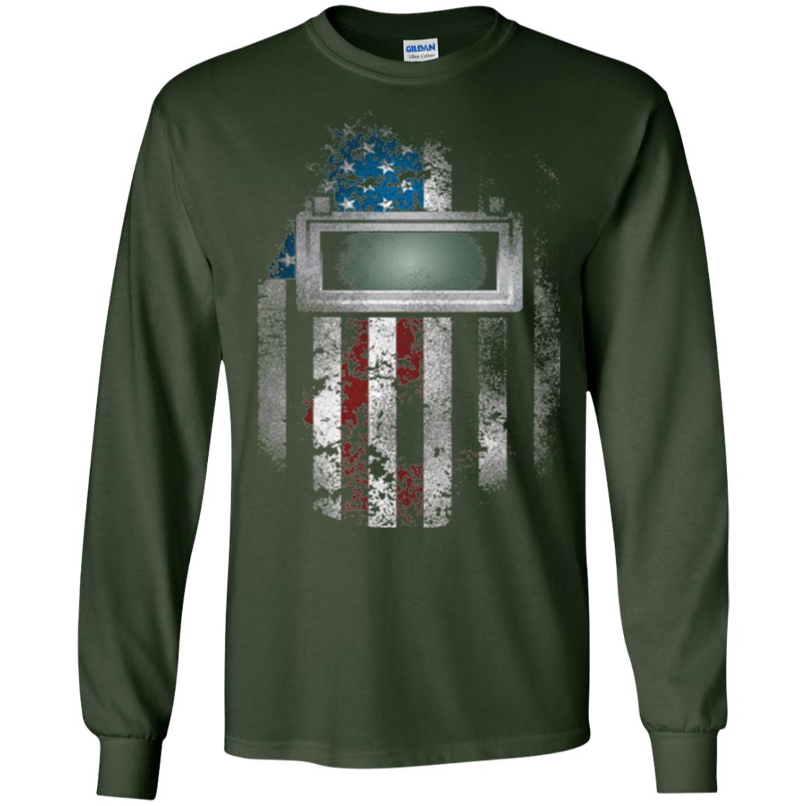 Welder Gift Shirt American Welding Hood Gift T-shirt Forest Green