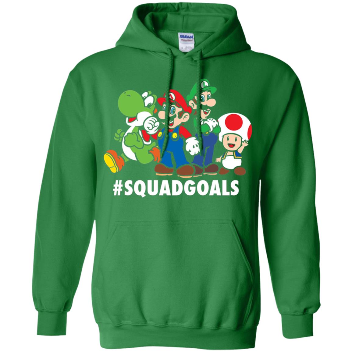 Nintendo Super Mario Luigi #squadgoals Gamer T-shirt Irish Green