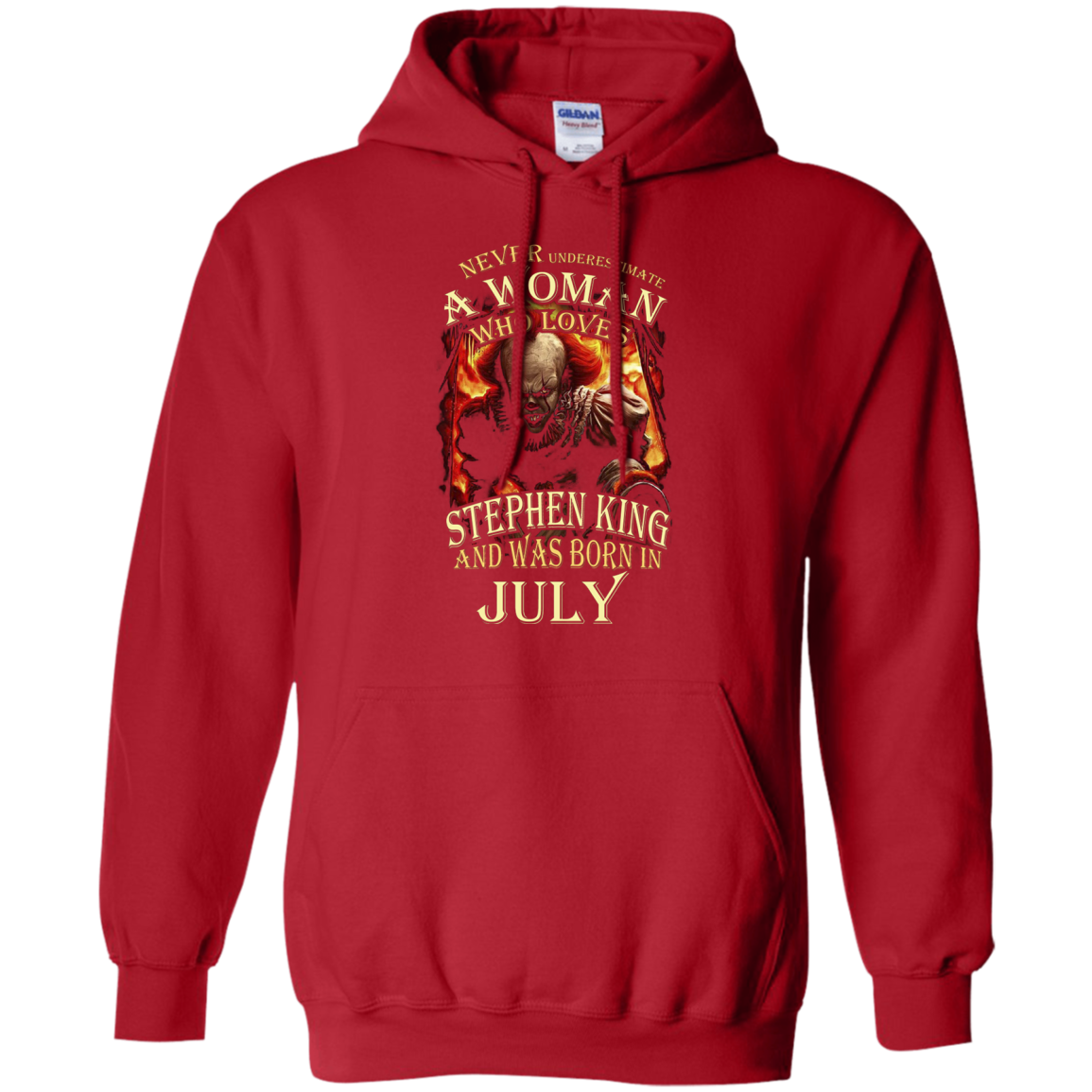 July T-shirt Never Underestimate A Woman Who Loves Stephen King Red