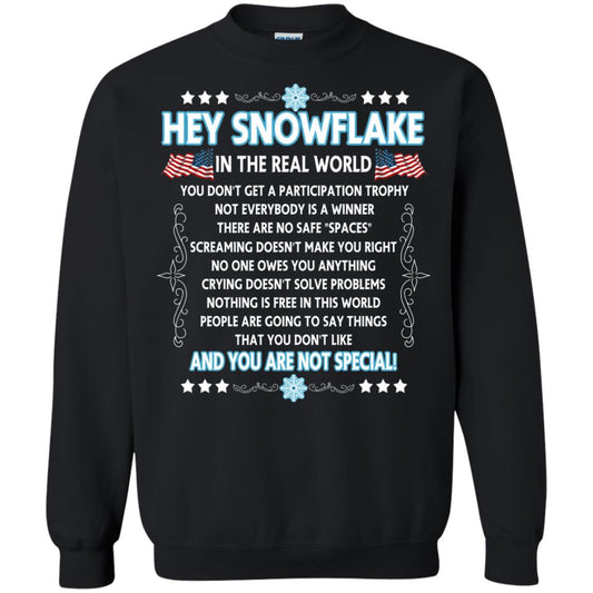 Hey Snowflake In The Real World Military T-shirt Black
