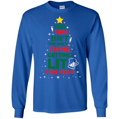 Christmas T-shirt The Tree Isn't The Only Thing Getting Lit This Year Royal