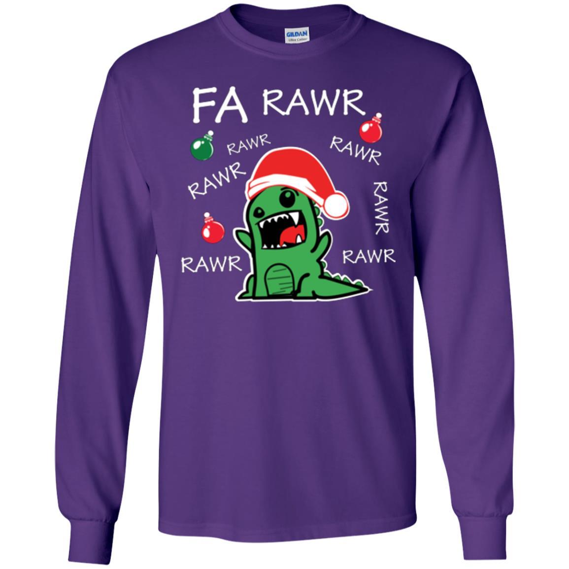 Christmas T-shirt Dinosaur Fa Rawr Purple