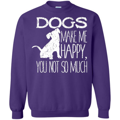 Puppy Lover T-shirt Dogs Make Me Happy You Not So Much Purple