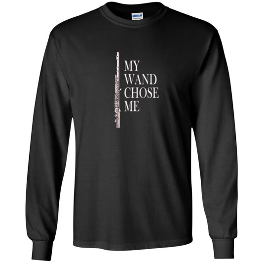 Flute Lover T-shirt My Wand Chose Me Black