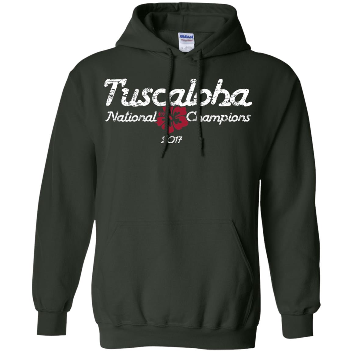 Football T-shirt Alabama Tuscaloha National Champions 2017 Forest Green