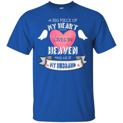 A Big Piece Of My Heart Lives In Heaven And He Is My Husband Shirt Royal