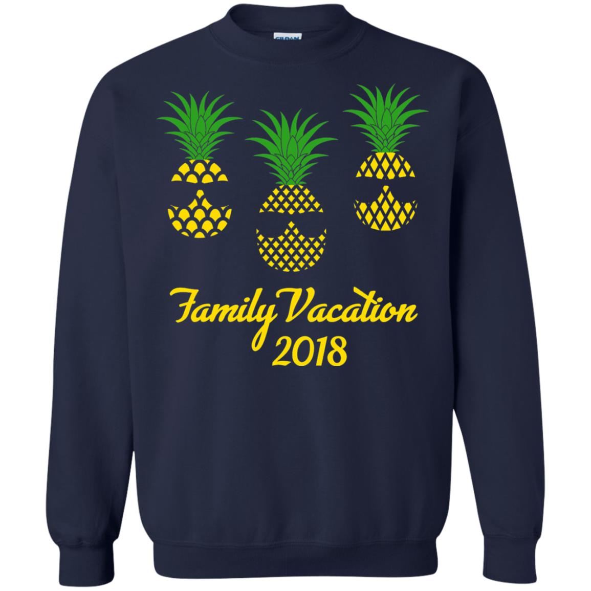 Family Vacation 2018 Shirt Hawaii Pineapple Sunglasses Navy