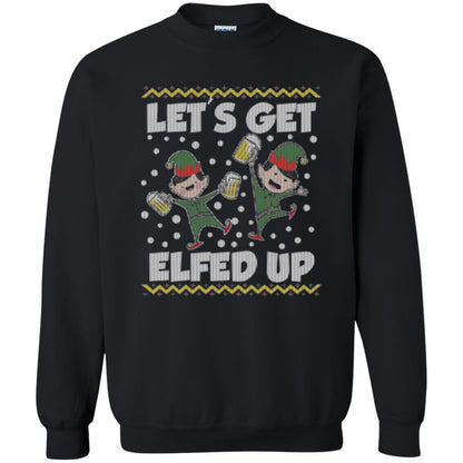 Christmas T-shirt Let's Get Elfed Up Black
