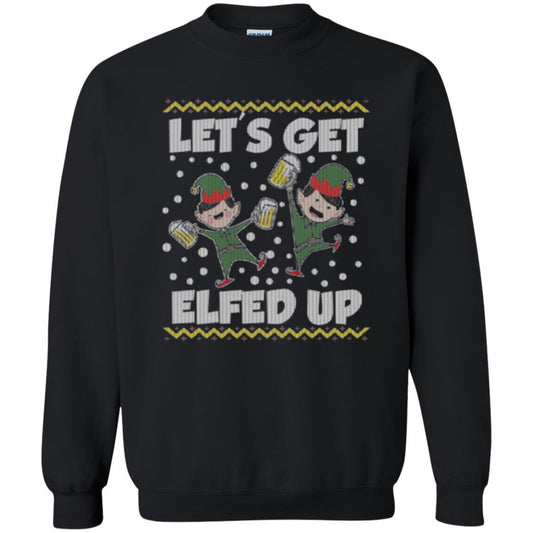 Christmas T-shirt Let's Get Elfed Up Black