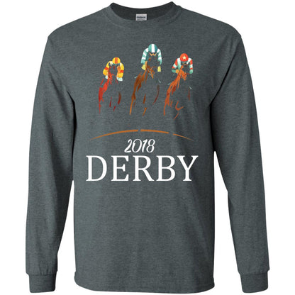 Derby 2018 Jockey Horse Racing T-shirt Dark Heather