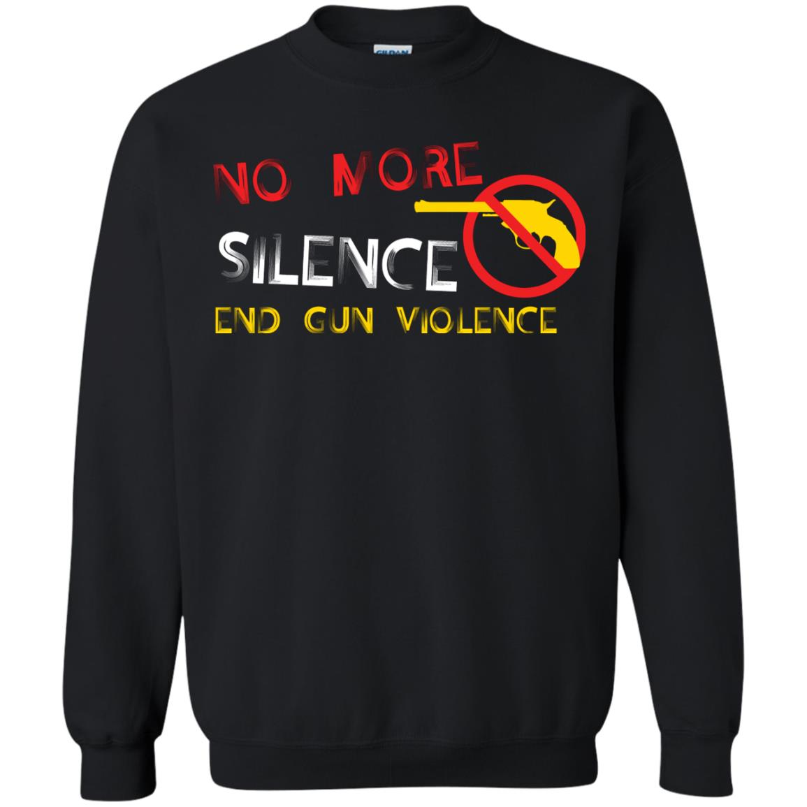 Anti Gun T-shirt No More Silence End Gun Violence Black