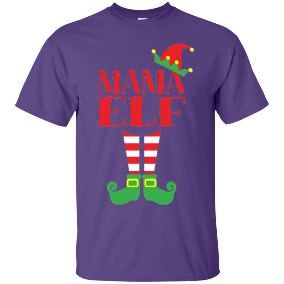 Family Christmas T-shirt Mama Elf T-shirt Purple