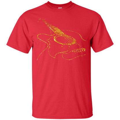 Guitar Gold Guitarist Gift Shirt For Mens Or Womens Red