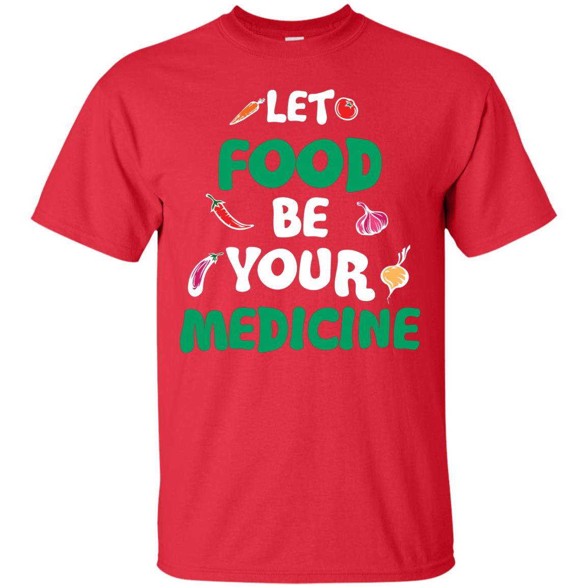 Vegetarian T-shirt Let Food Be Your Medicine Red