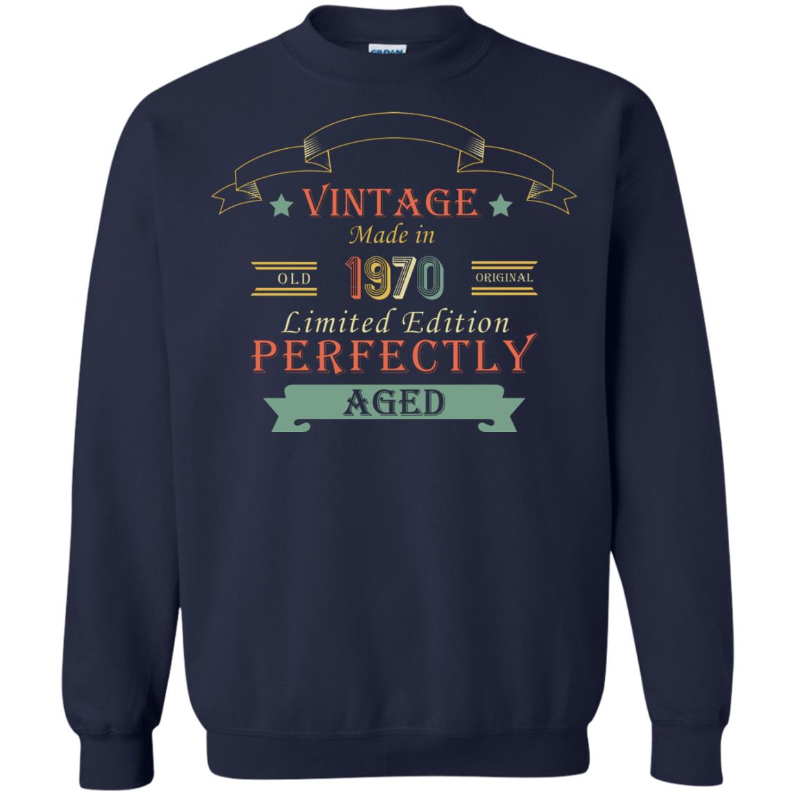 Vintage Made In Old 1970 Original Limited Edition Perfectly Aged 48th Birthday T-shirt Navy