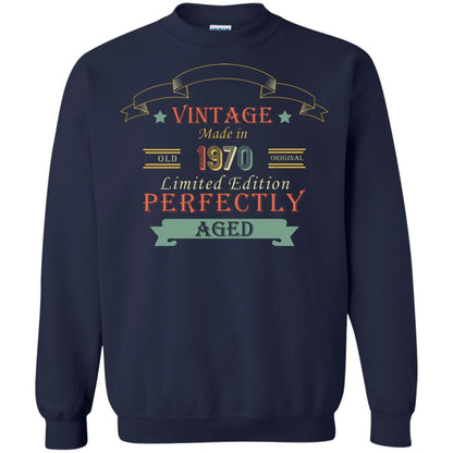 Vintage Made In Old 1970 Original Limited Edition Perfectly Aged 48th Birthday T-shirt Navy