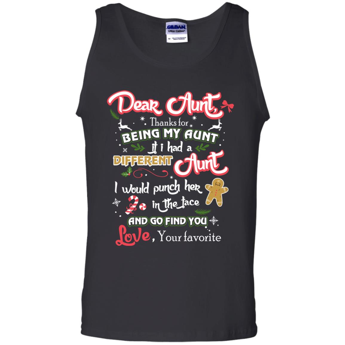 Dear Aunt Thank For Being My Aunt Christmas Holiday T-shirt Black