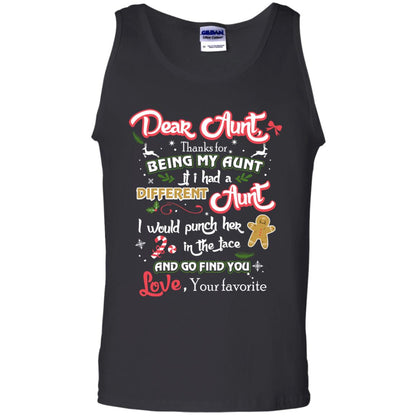 Dear Aunt Thank For Being My Aunt Christmas Holiday T-shirt Black