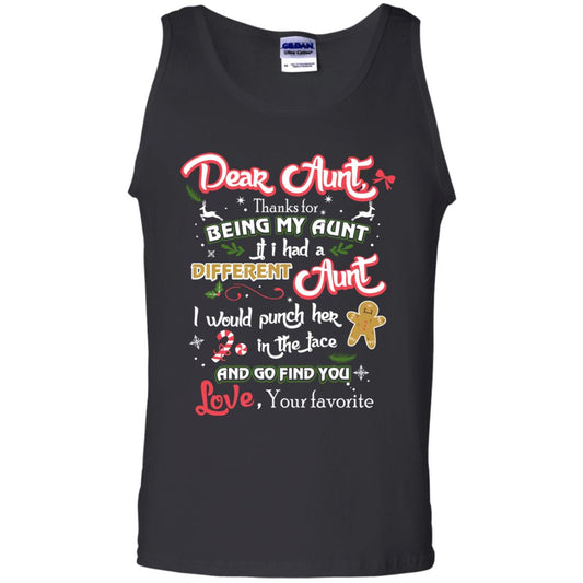 Dear Aunt Thank For Being My Aunt Christmas Holiday T-shirt Black