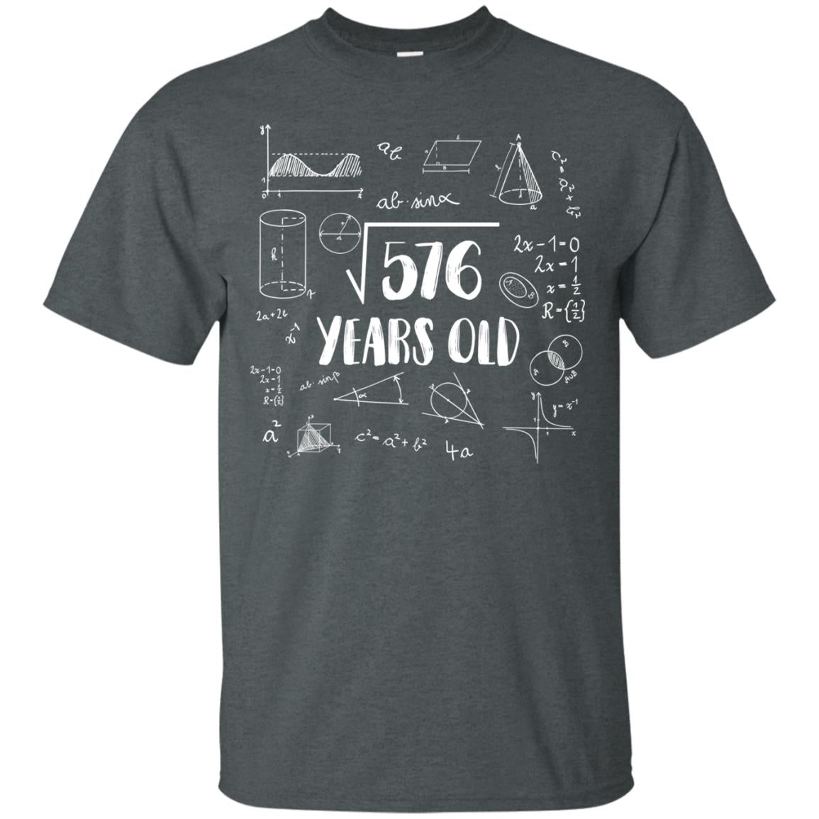 Square Root Of 576 24th Birthday 24 Years Old Math T-shirt Dark Heather