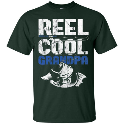 Reel Cool Grandpa Papa Fisherman T-shirt Forest