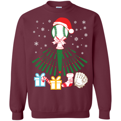 Baseball Christmas T-Shirt Maroon