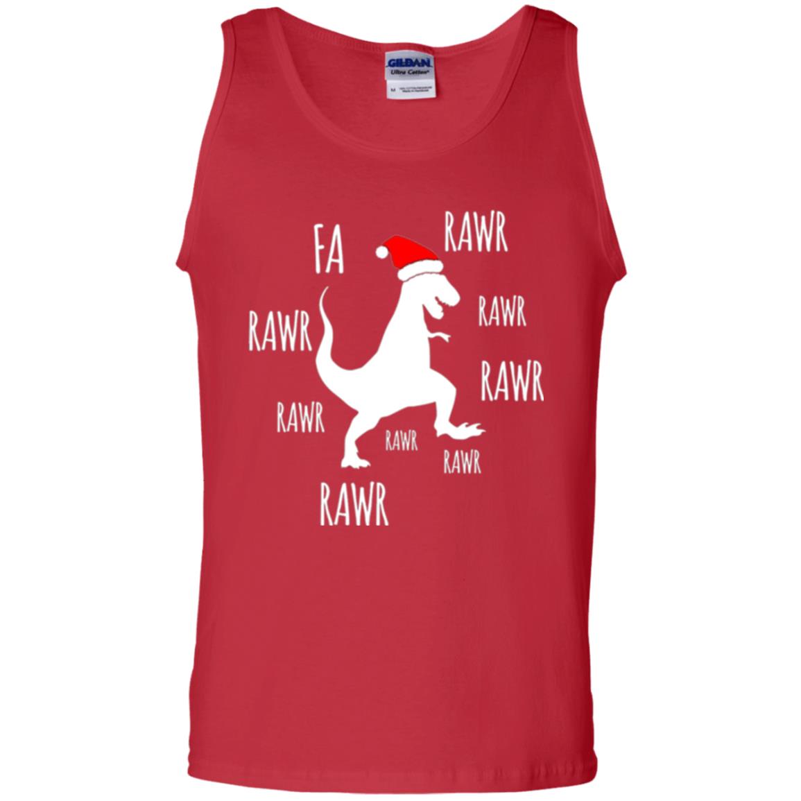 Christmas T-shirt Fa Rawr Rawr Funny T-rex Dinosaur Red