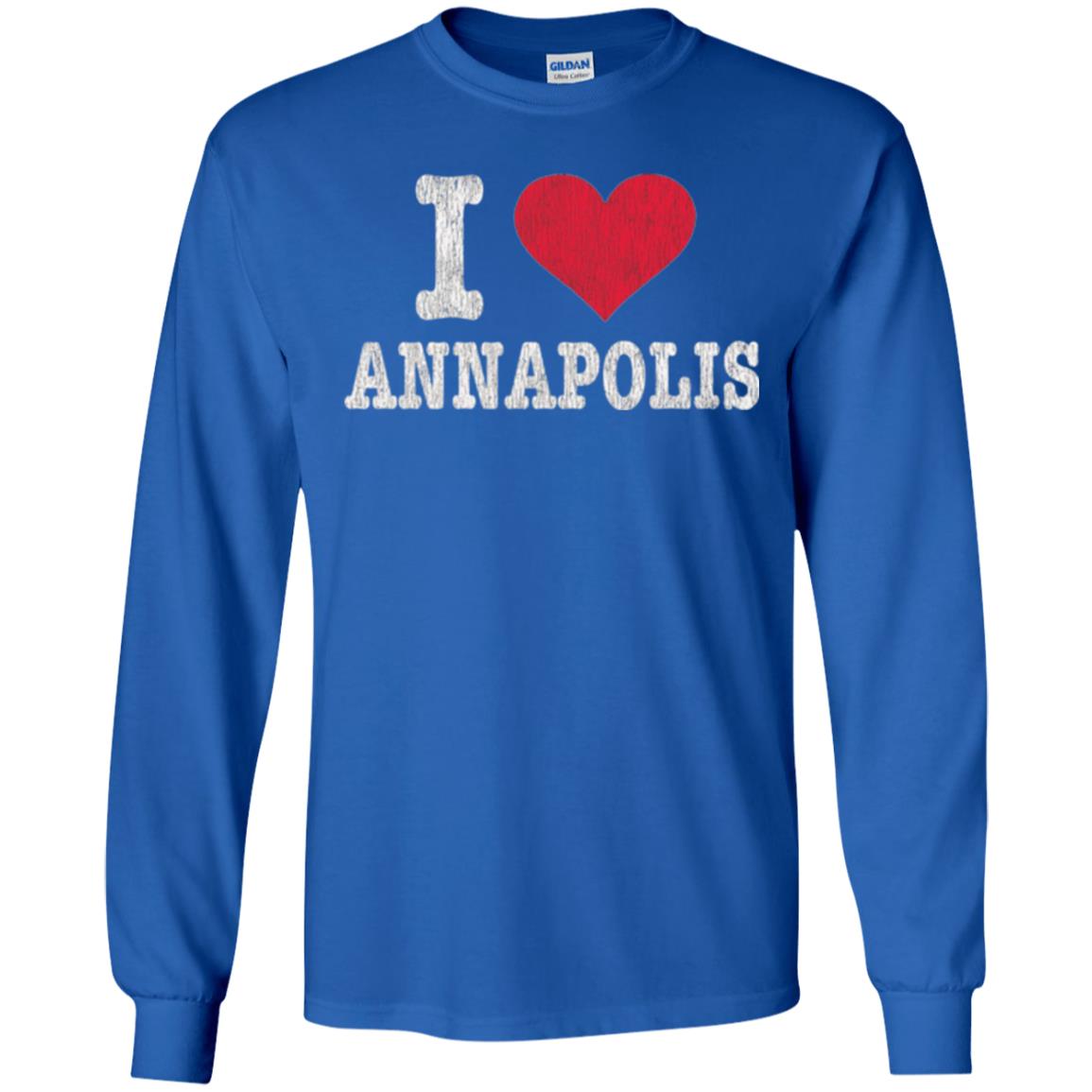 Distressed Retro I Love Annapolis T-shirt Royal