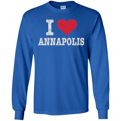 Distressed Retro I Love Annapolis T-shirt Royal