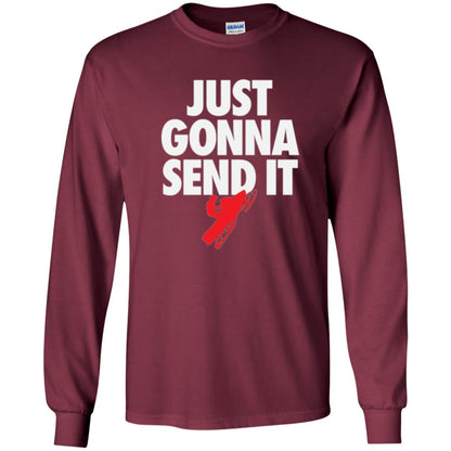 Snowmobile T-shirt Just Gonna Send It T-shirt Maroon